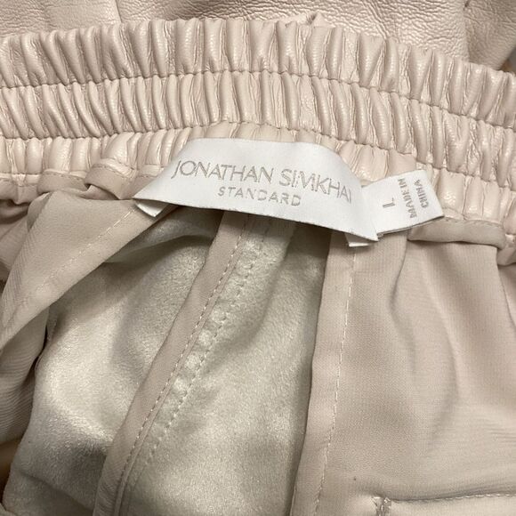 Jonathan Simkai Tay Vegan Leather Cropped Jogger In Ecru - Picture 11 of 16